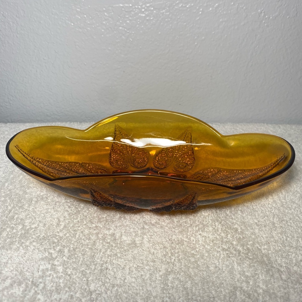 Vintage Anchor Hocking Amber Glass Relish Dish